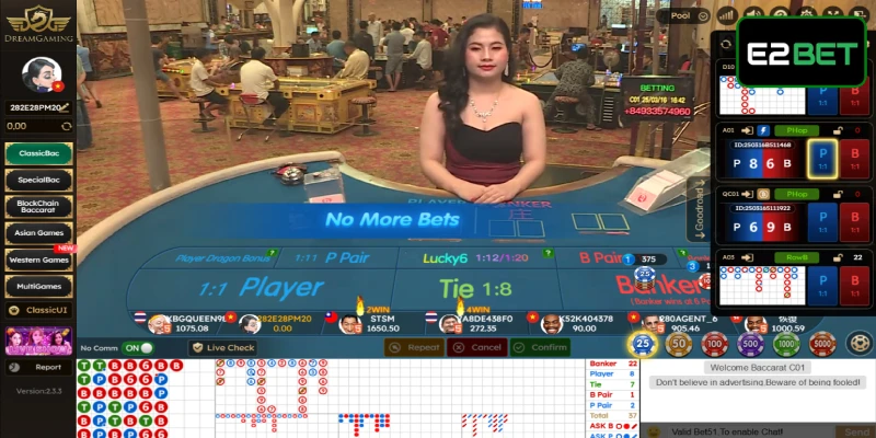 Baccarat tuyệt đỉnh cuốn hút mọi game thủ tại sảnh DG trực tuyến